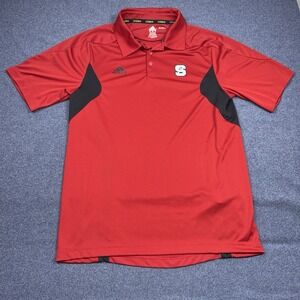 NC State Adidas Adizero Climalite Golf Red Polo Shirt Mens Small Climalite